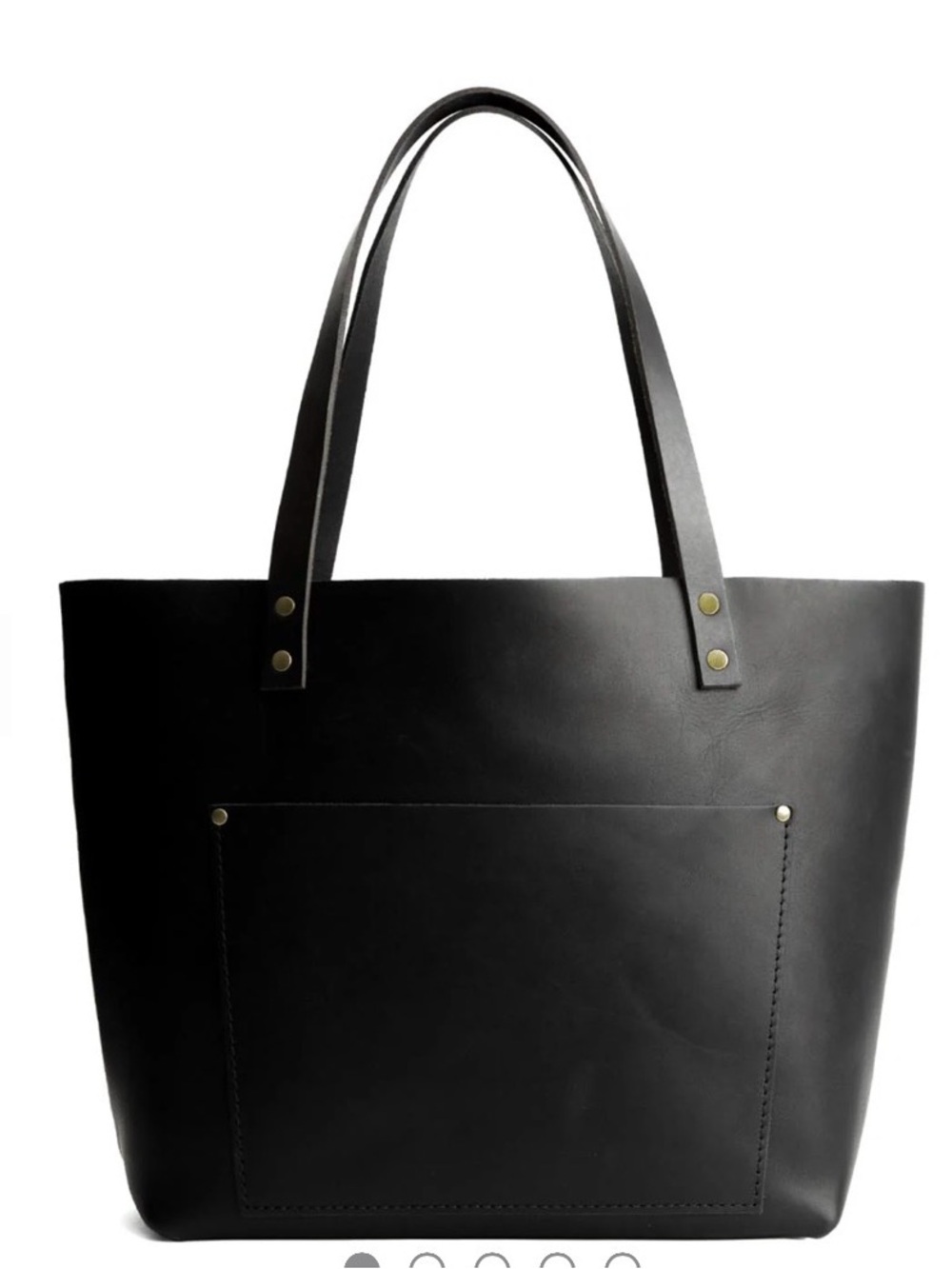 Portland Leather Black Structured Leather Tote